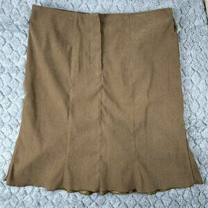 XOXO Womens Tan Knee-Length Flared Skirt Size 7 Y2K